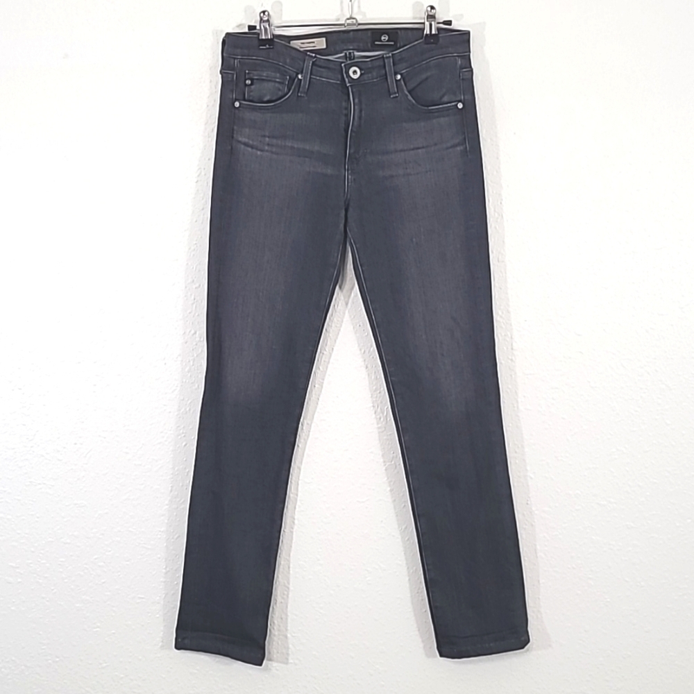 ADRIANO GOLDSCHMIED The Harper Essential Straight Gray Jeans, size 26R